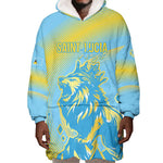 Saint Lucia Cricket Personalized Wearable Blanket Hoodie The Roaring King - African Pride