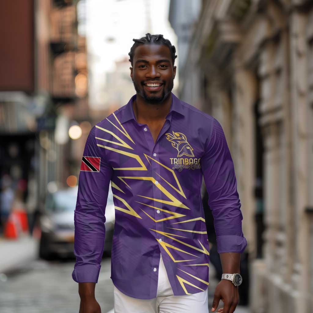 Afro-Trinbago Cricket Custom Long Sleeve Button Shirt TKR Quadruple Champion - African Pride