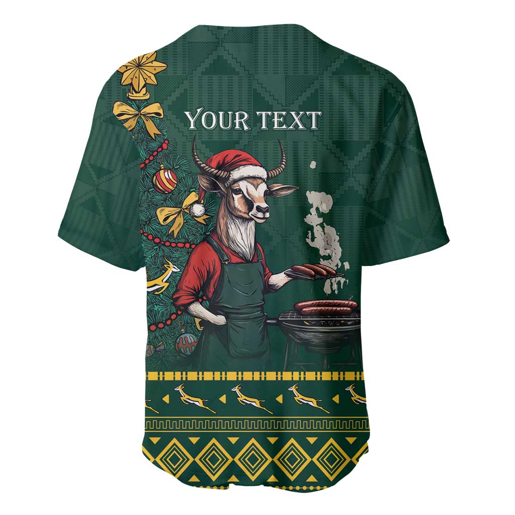 Personalised South Africa Baseball Jersey Springbok Christmas Braai