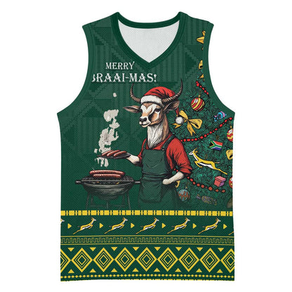 Personalised South Africa Basketball Jersey Springbok Christmas Braai LT7