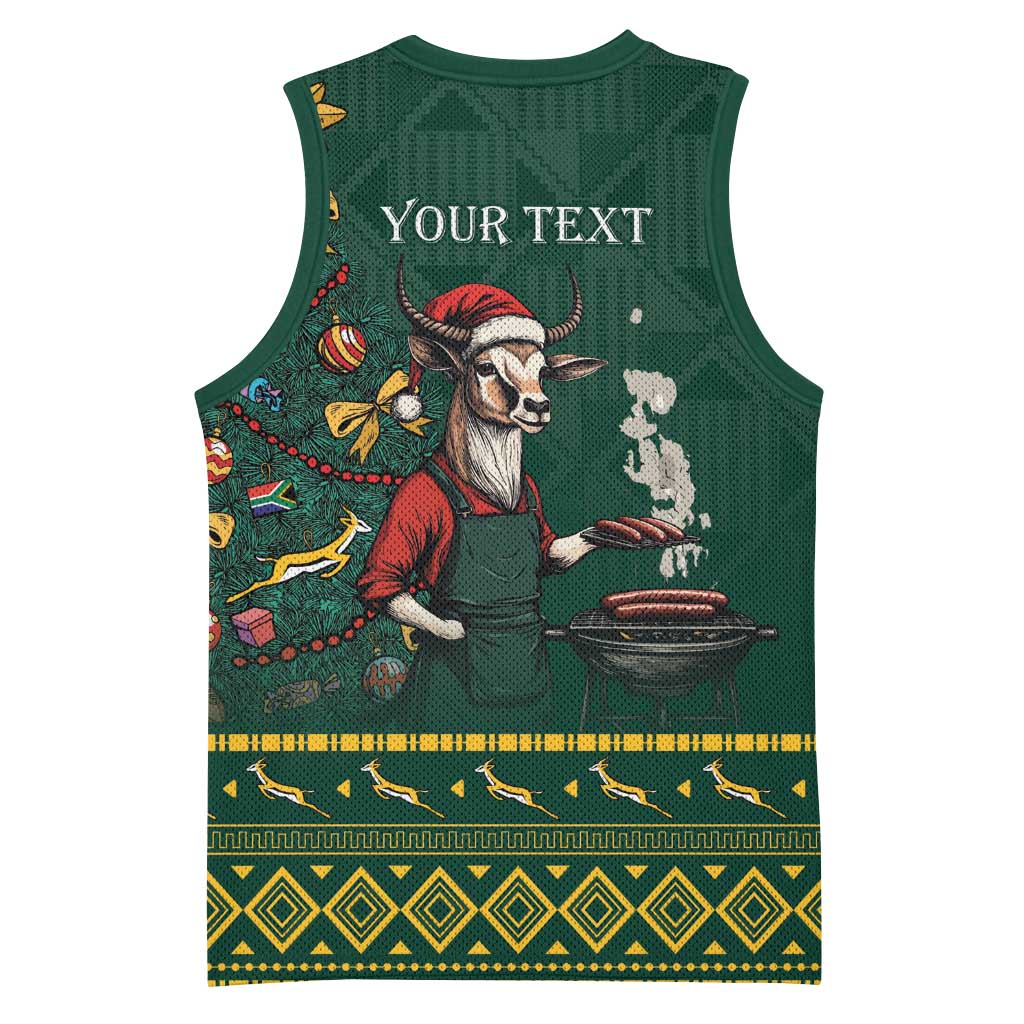 Personalised South Africa Basketball Jersey Springbok Christmas Braai LT7