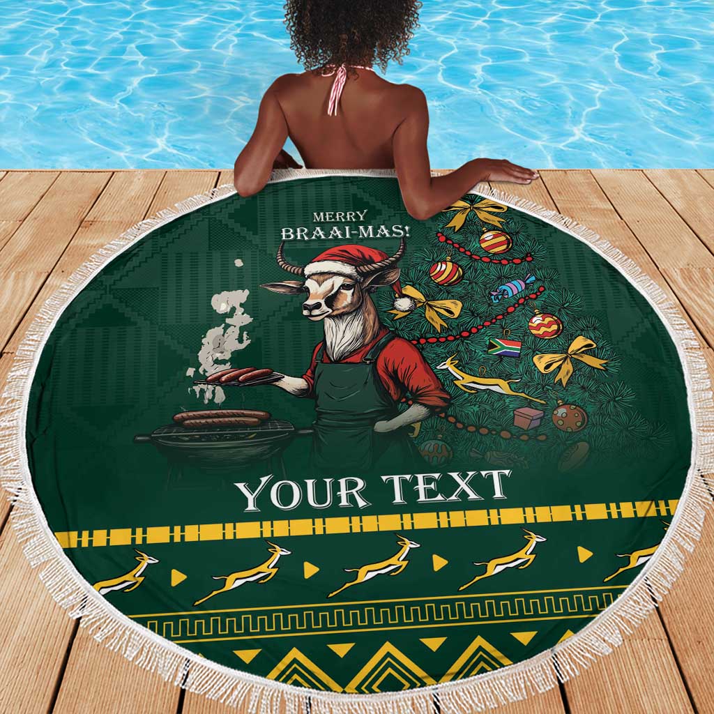 Personalised South Africa Beach Blanket Springbok Christmas Braai
