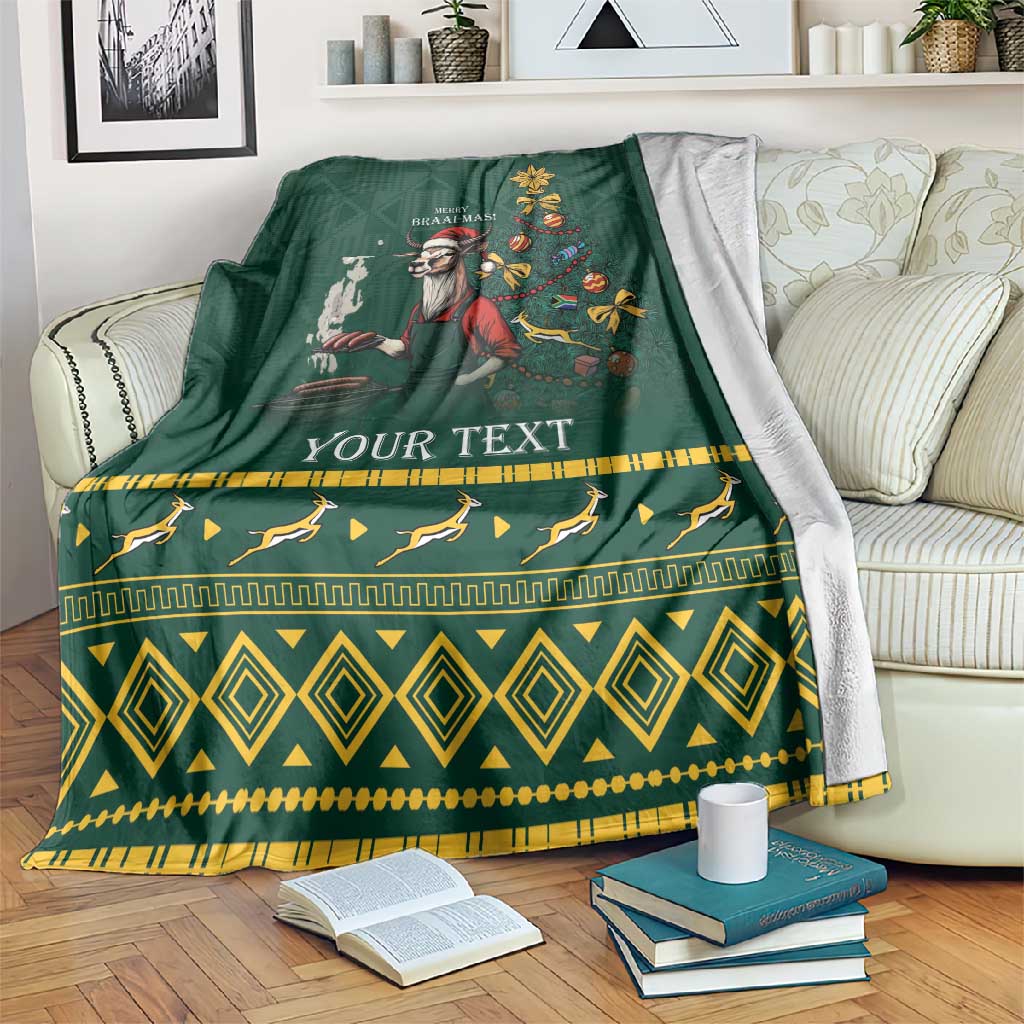 Personalised South Africa Blanket Springbok Christmas Braai