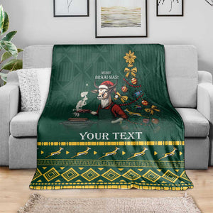 Personalised South Africa Blanket Springbok Christmas Braai