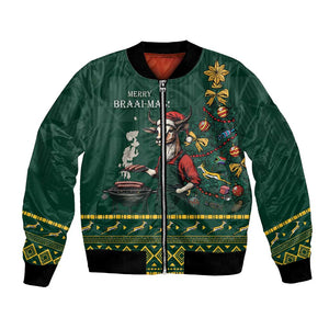 Personalised South Africa Bomber Jacket Springbok Christmas Braai