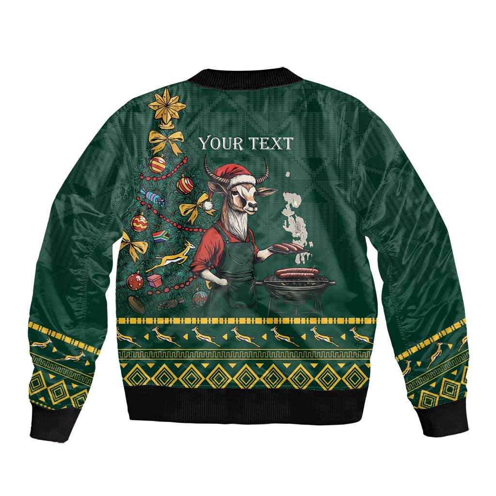 Personalised South Africa Bomber Jacket Springbok Christmas Braai