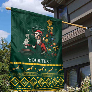 Personalised South Africa Garden Flag Springbok Christmas Braai