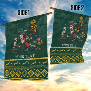 Personalised South Africa Garden Flag Springbok Christmas Braai