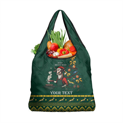 Personalised South Africa Grocery Bag Springbok Christmas Braai