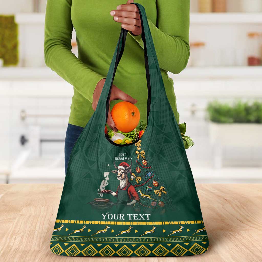 Personalised South Africa Grocery Bag Springbok Christmas Braai
