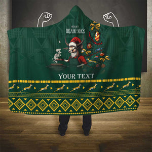 Personalised South Africa Hooded Blanket Springbok Christmas Braai