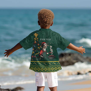 Personalised South Africa Kid Hawaiian Shirt Springbok Christmas Braai