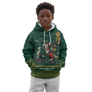 Personalised South Africa Kid Hoodie Springbok Christmas Braai