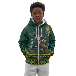 Personalised South Africa Kid Hoodie Springbok Christmas Braai