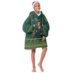 Personalised South Africa KId Wearable Blanket Hoodie Springbok Christmas Braai