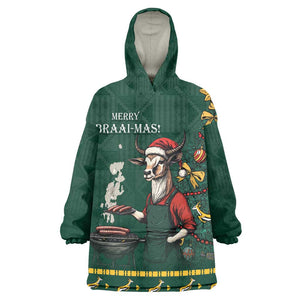 Personalised South Africa KId Wearable Blanket Hoodie Springbok Christmas Braai