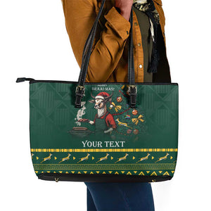 Personalised South Africa Leather Tote Bag Springbok Christmas Braai