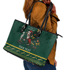 Personalised South Africa Leather Tote Bag Springbok Christmas Braai