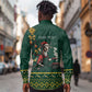Personalised South Africa Long Sleeve Button Shirt Springbok Christmas Braai