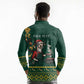 Personalised South Africa Long Sleeve Polo Shirt Springbok Christmas Braai