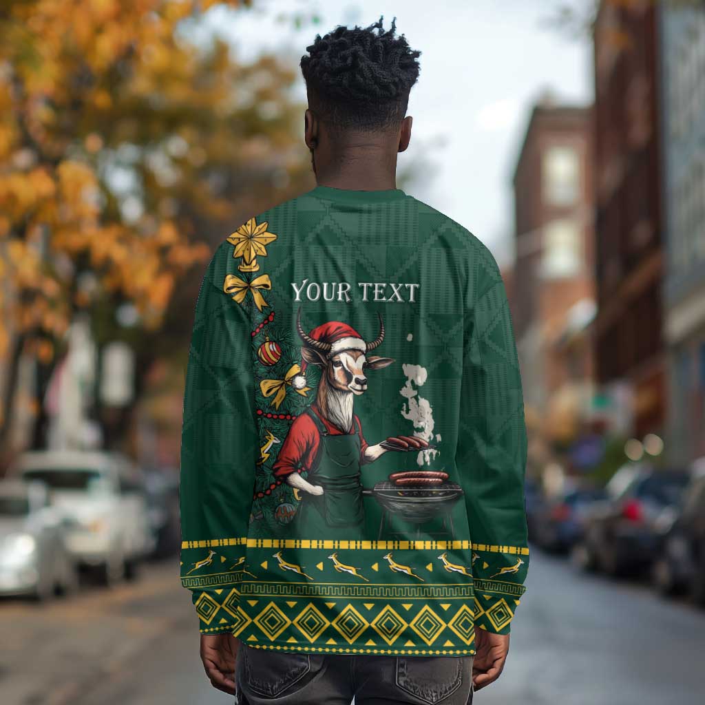Personalised South Africa Long Sleeve Shirt Springbok Christmas Braai LT7