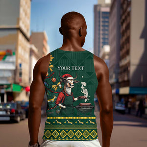 Personalised South Africa Men Tank Top Springbok Christmas Braai