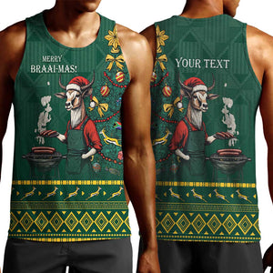 Personalised South Africa Men Tank Top Springbok Christmas Braai