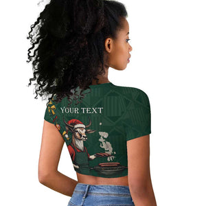 Personalised South Africa Raglan Cropped T shirt Springbok Christmas Braai