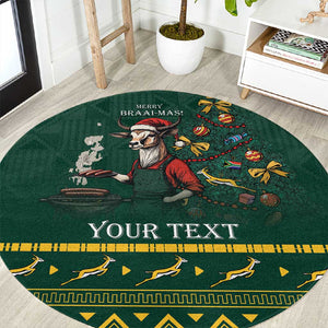 Personalised South Africa Round Carpet Springbok Christmas Braai