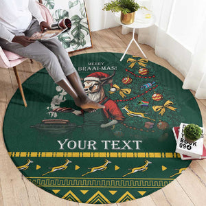 Personalised South Africa Round Carpet Springbok Christmas Braai