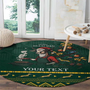 Personalised South Africa Round Carpet Springbok Christmas Braai