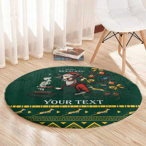 Personalised South Africa Round Carpet Springbok Christmas Braai