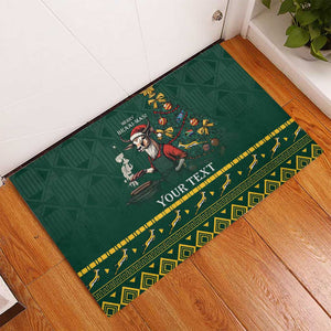 Personalised South Africa Rubber Doormat Springbok Christmas Braai