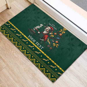 Personalised South Africa Rubber Doormat Springbok Christmas Braai