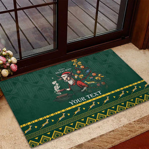 Personalised South Africa Rubber Doormat Springbok Christmas Braai