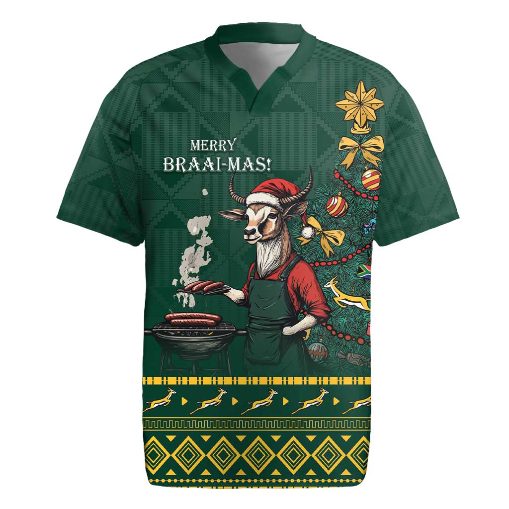 Personalised South Africa Rugby Jersey Springbok Christmas Braai