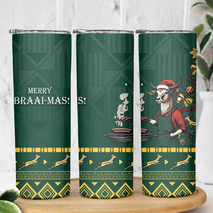 Personalised South Africa Skinny Tumbler Springbok Christmas Braai