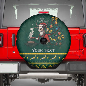 Personalised South Africa Spare Tire Cover Springbok Christmas Braai