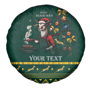 Personalised South Africa Spare Tire Cover Springbok Christmas Braai