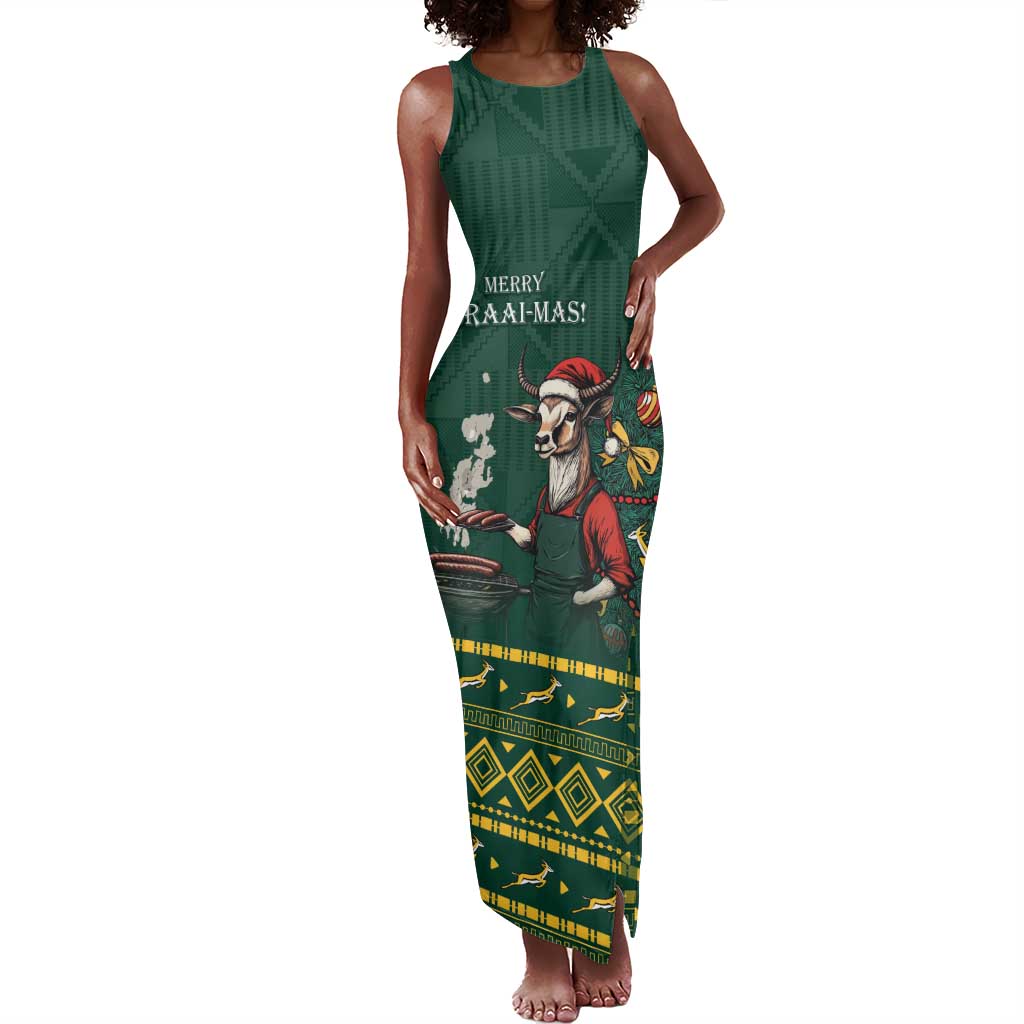 Personalised South Africa Tank Maxi Dress Springbok Christmas Braai