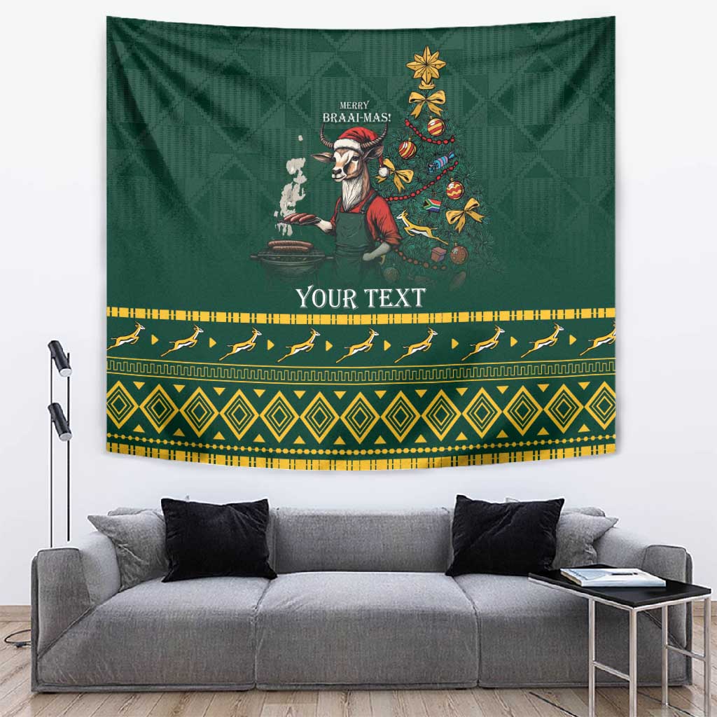 Personalised South Africa Tapestry Springbok Christmas Braai