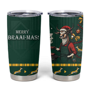 Personalised South Africa Tumbler Cup Springbok Christmas Braai