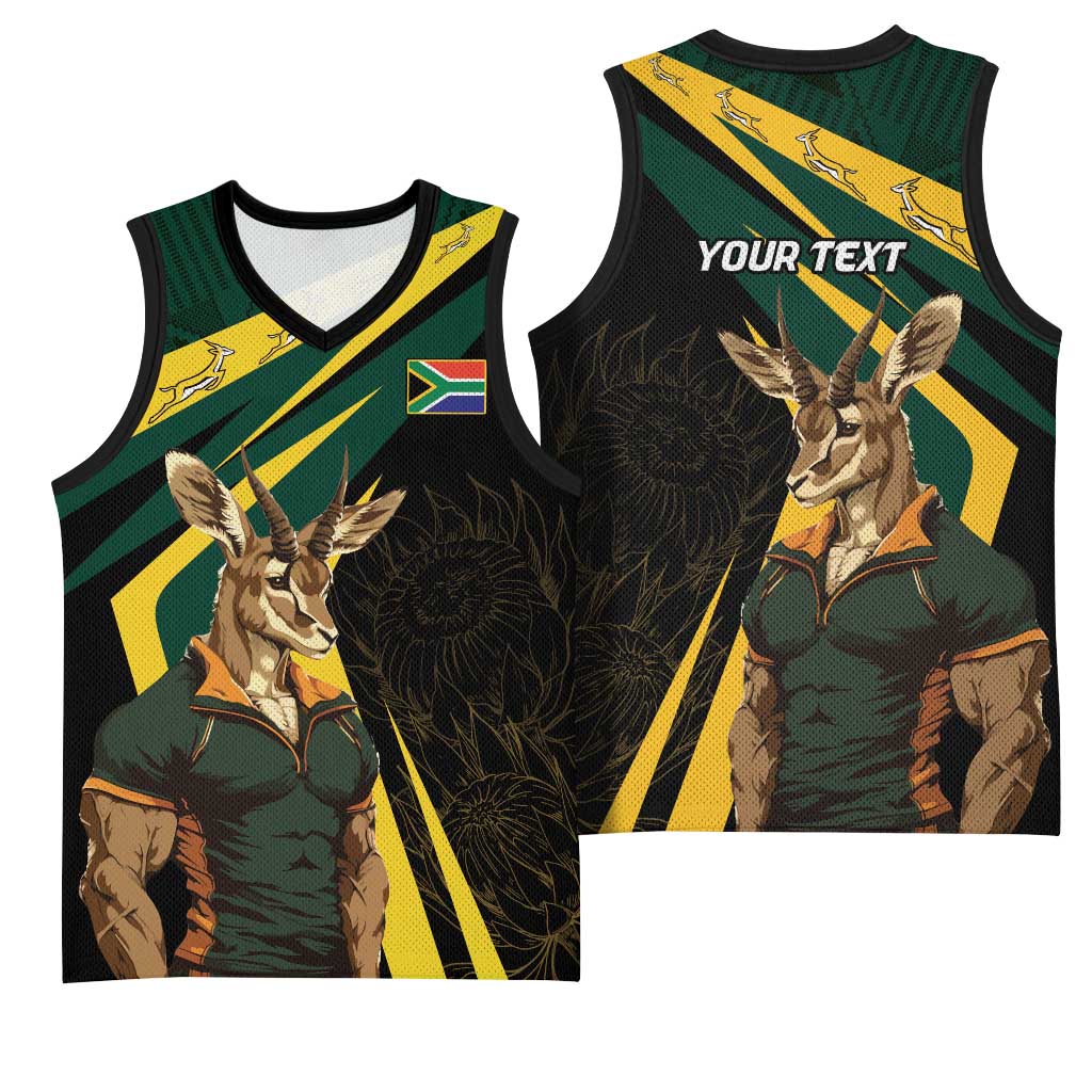 South Africa Bokke Personalised Basketball Jersey Mascot Dynamic LT7