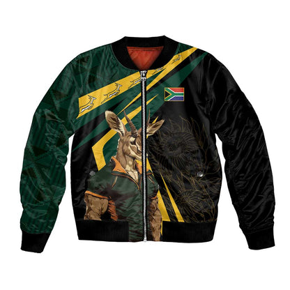 South Africa Bokke Personalised Bomber Jacket Mascot Dynamic