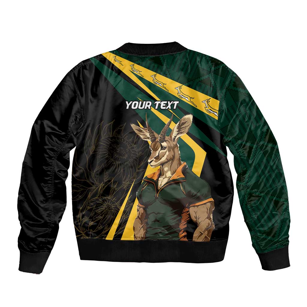 South Africa Bokke Personalised Bomber Jacket Mascot Dynamic