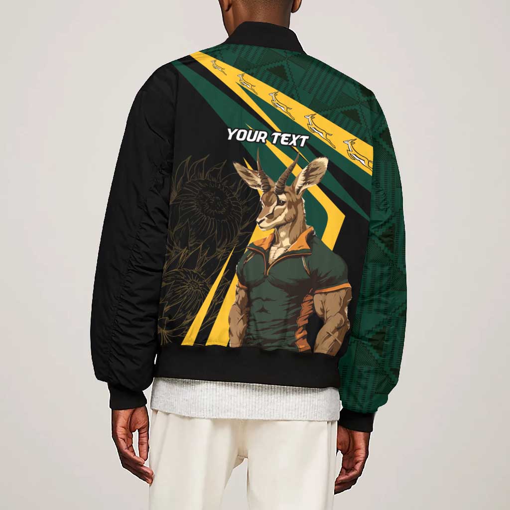 South Africa Bokke Personalised Bomber Jacket Mascot Dynamic