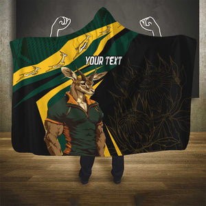 South Africa Bokke Personalised Hooded Blanket Mascot Dynamic