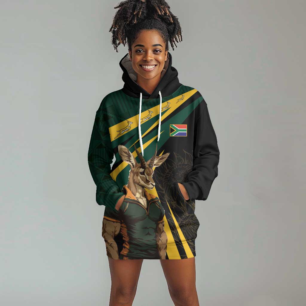 South Africa Bokke Personalised Hoodie Dress Mascot Dynamic