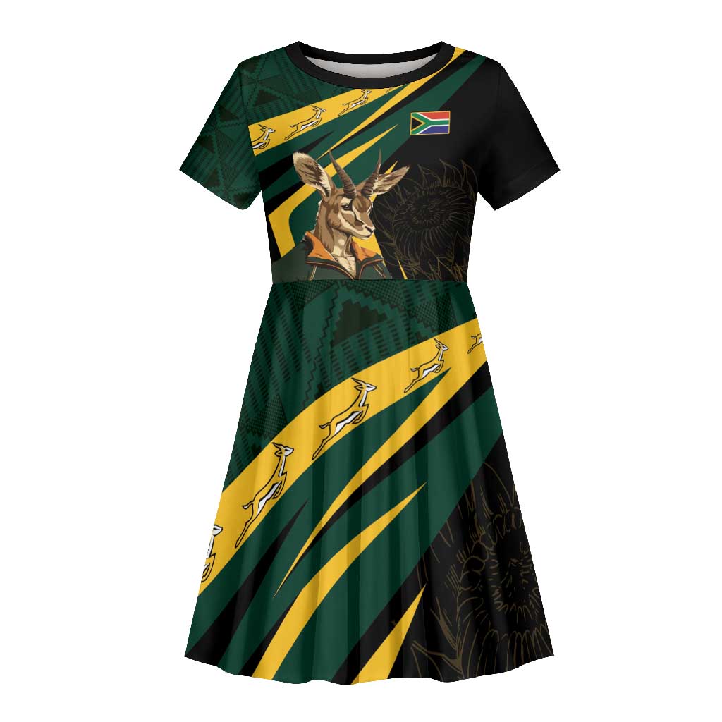 South Africa Bokke Personalised Kid Short Sleeve Dress Mascot Dynamic