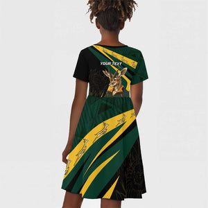 South Africa Bokke Personalised Kid Short Sleeve Dress Mascot Dynamic